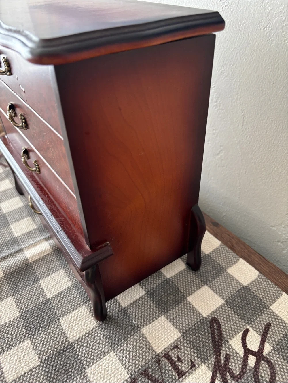 Vintage faux burled wood jewelry box